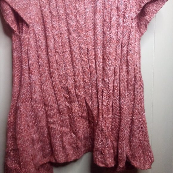 Sonoma Sweater Top L Sleeveless Open Front Brown Orange - Picture 11 of 12